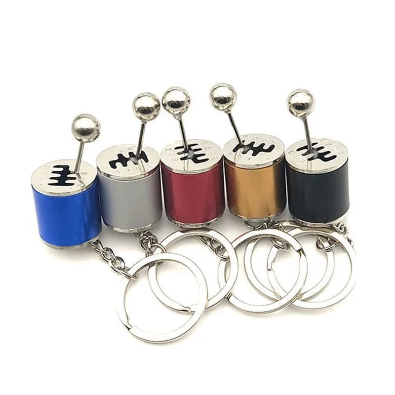 Mini Car Gear Box Keychain For Men Women 6 Speed Manual Car Styling Keyring Gear Knob Shift Gearbox Stick Gift Car Interior