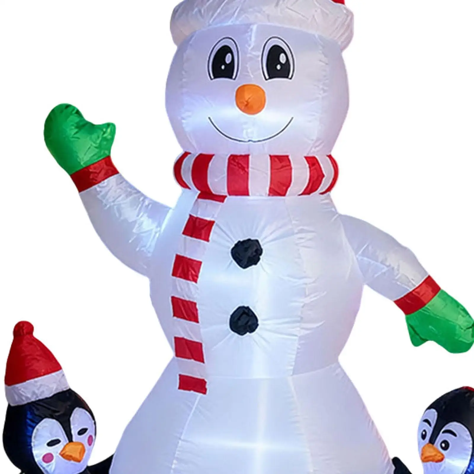 Large Inflatable Snowman Prop with Built in Lights Polyester Weatherproof Xmas Outdoor Yard Garden Window Decoration
