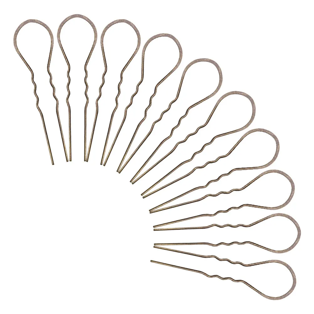 

10Pcs Wavy Hair Stick U Shaped Metal Hairpins Women Girls Vintage Fashion Hair Clips Simple Design Strong Hold Accessories