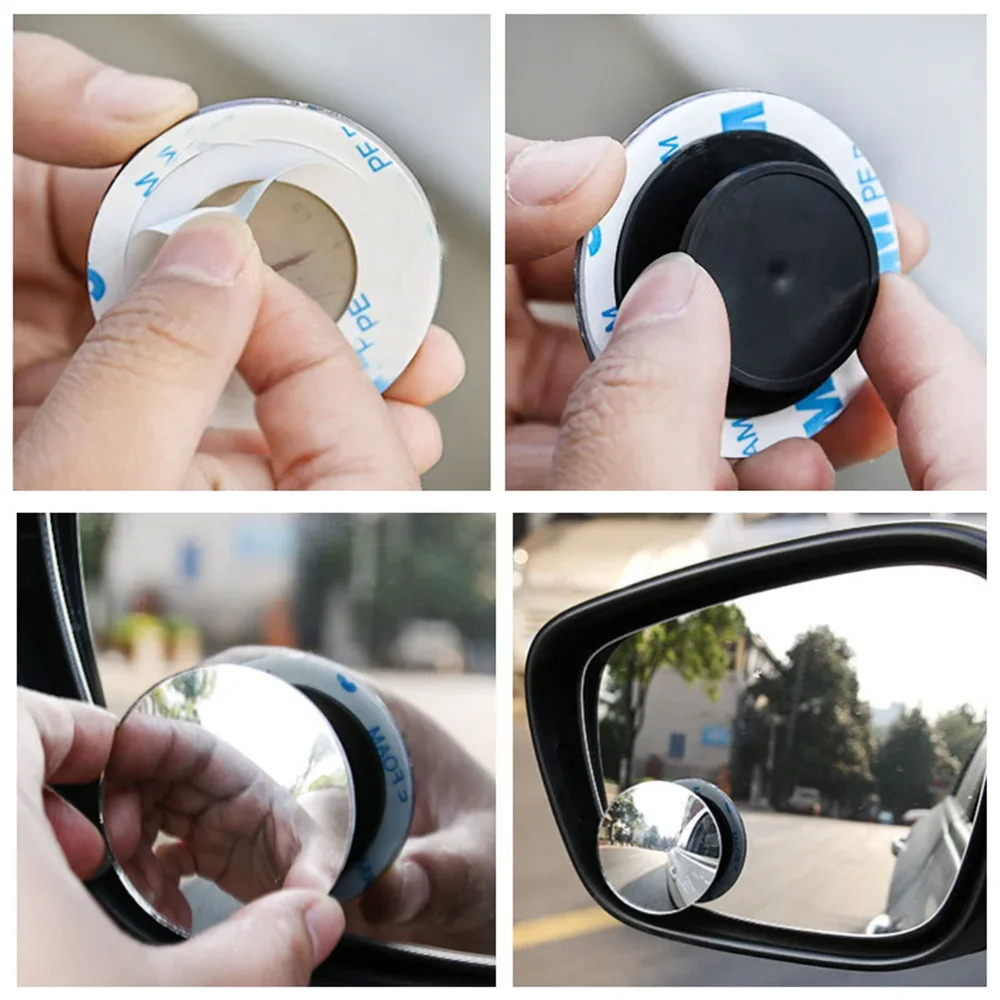 For Car Reverse Wide Angle Vehicle Parking Rimless Mirrors 360 Degree HD Blind Spot Mirror Adjustable Car Rearview Convex Mirror