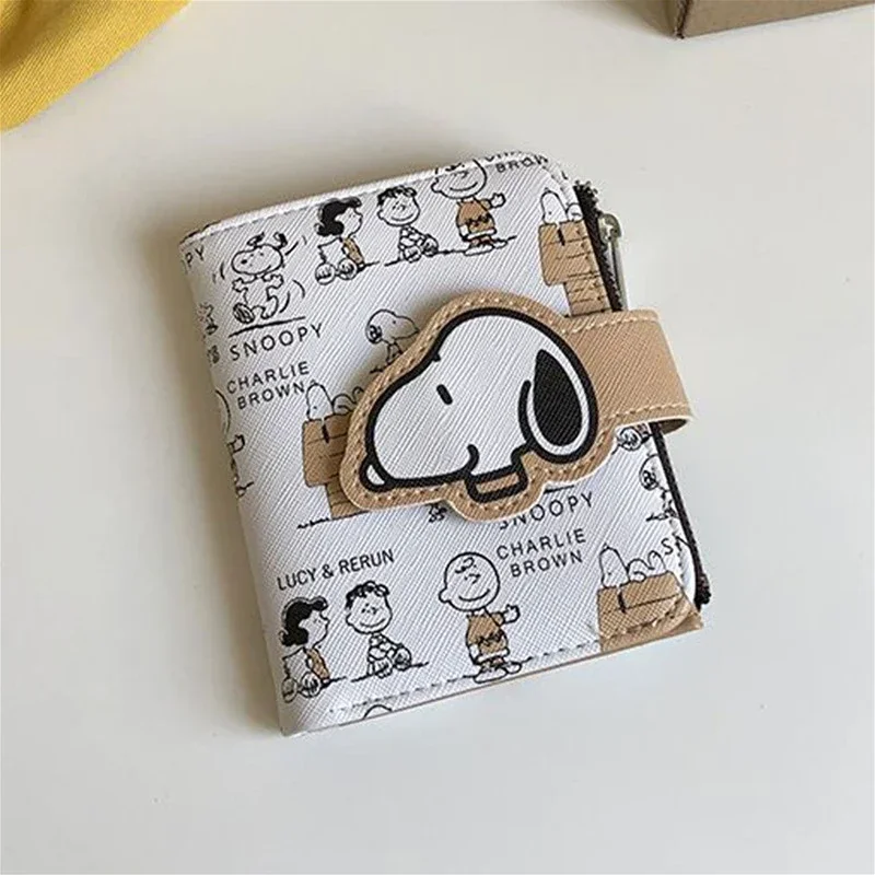 Snoopy nuovo portafoglio simpatico cartone animato portamonete corto bottone moda portamonete donna uomo porta documenti borsa multi slot borse per carte per bambini regalo