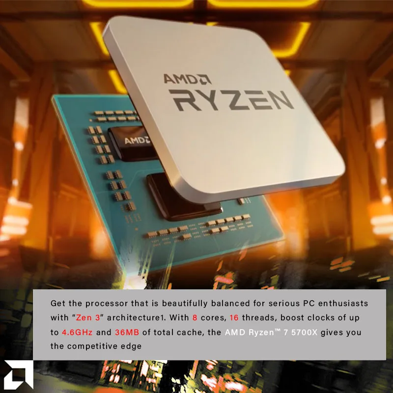 AMD Ryzen 7 5700X 新型 R7 5700X 3.4 GHz 8コア 16スレッド CPU 7NM