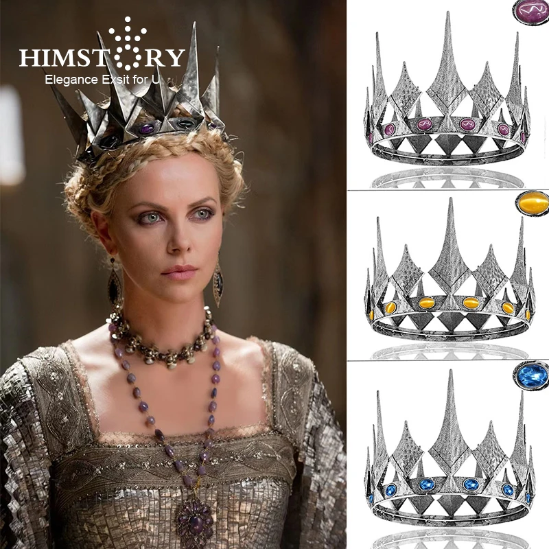 Himstory Film Grote Koning Kroon Tiara Ronde Hoofdband Bruiloft Bruids Haaraccessoires Sieraden Cosplay Hoofddeksels