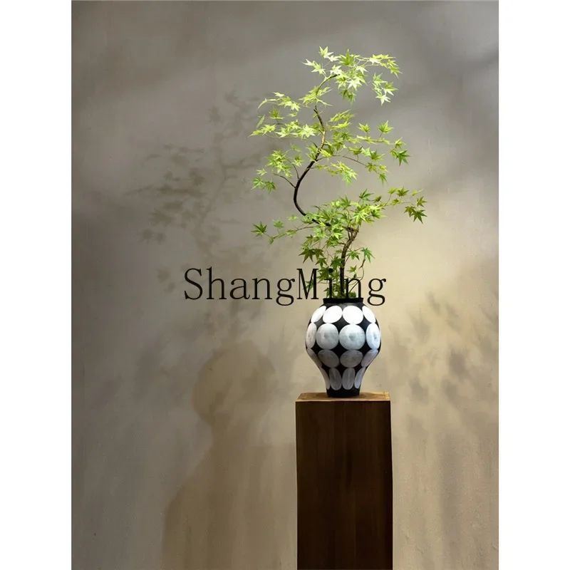 CLL Liuquan Maple Simulation Green Plant High-end Light Luxury New Chinese Zen Tea Room Entrance Small Potted Plant Ornament