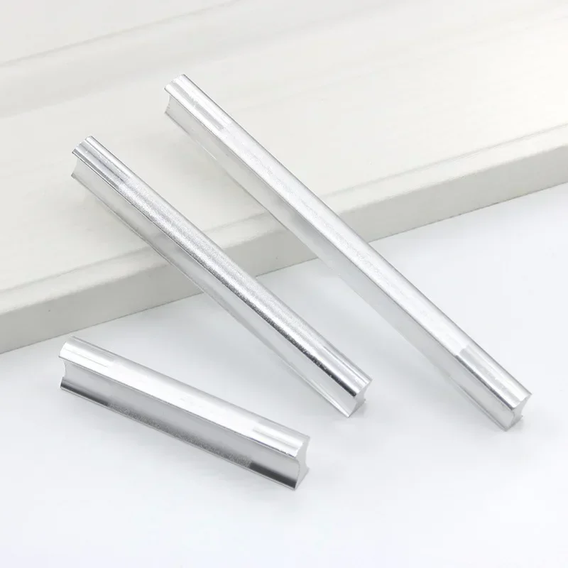 Simple Modern Aluminum Alloy Straight Handle Two-color Aluminum Alloy Natural Color Door Handle Furniture Cabinet Drawer Handle