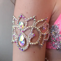 2024 Dance Arm Bracelet Water Drop Women Bellydance Jewelry Fashion Design Hollow Rhinestone Bangle Bracelet Accessories