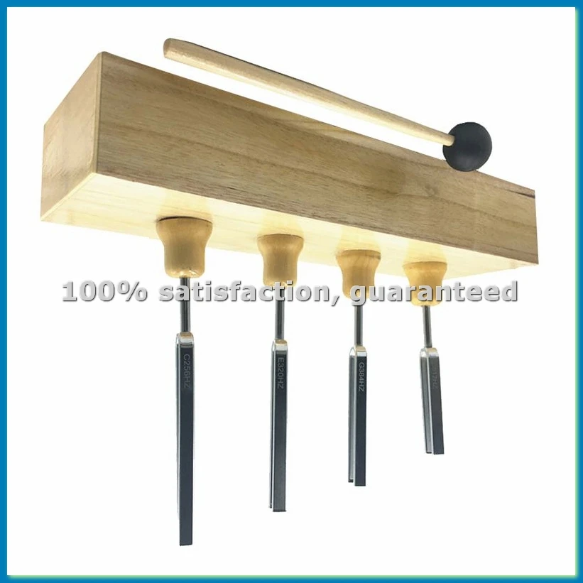 

Набор из 4 точных музыкальных камертонов (256 Гц, 320 Гц, 384 Гц, 512 Гц) с молоточком для измерения частоты - ABLL