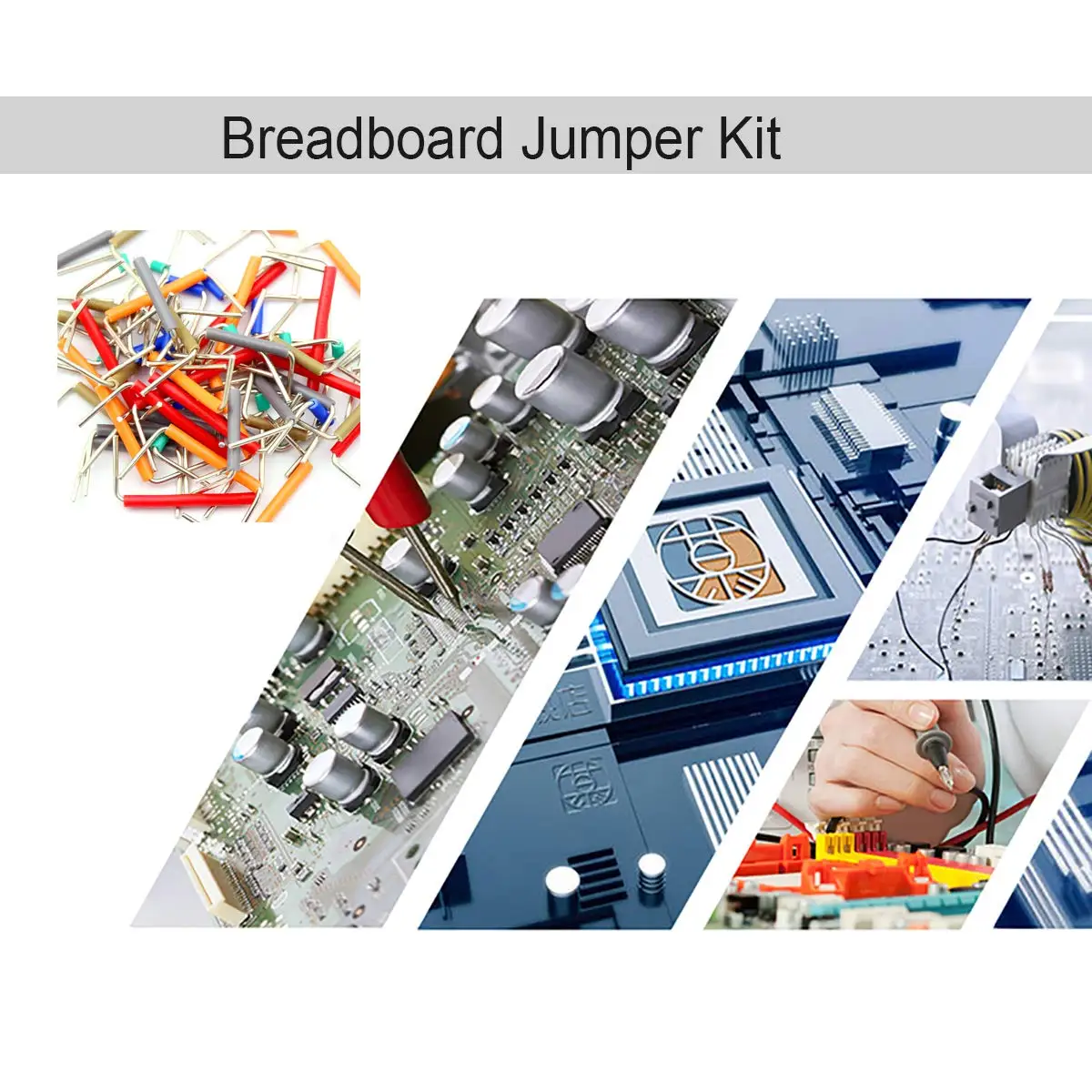 Breadboard Jumper Wire Kit con tavola per il pane a 400 punti + 65 pezzi di più dimensioni M/M Jumper Wire + 140 pezzi 2-125mm Jumper Wire