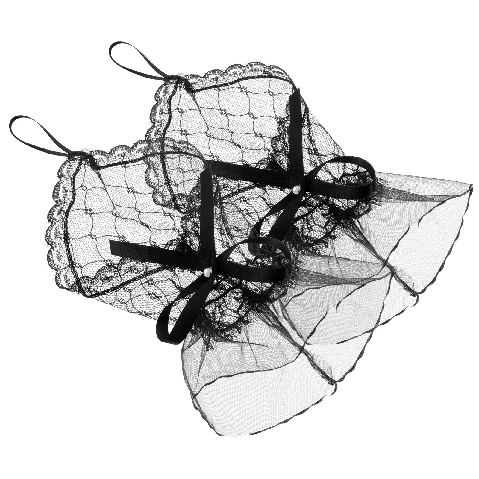 

1Pair Fingerless Lace Gloves Women Bow Mesh Wrist Cuffs Elegant Romantic Gloves Wedding Dance Party Tea Lolita Accessories