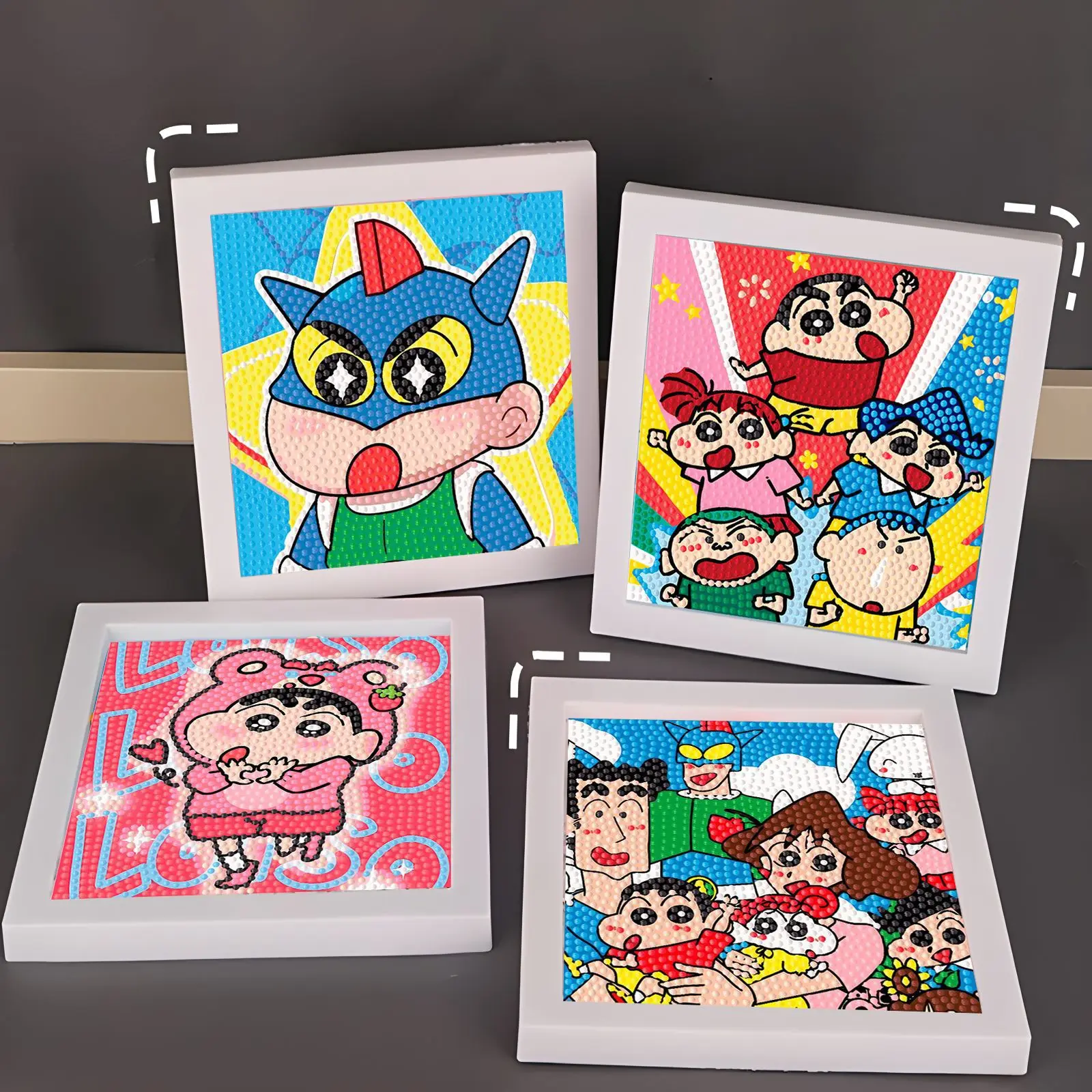 Miniso Кристалл Алмазная рамка Декоративная живопись Ручная работа DIY Набор для вышивки крестом Милый карандаш Шин Чан Детский подарок на день рождения