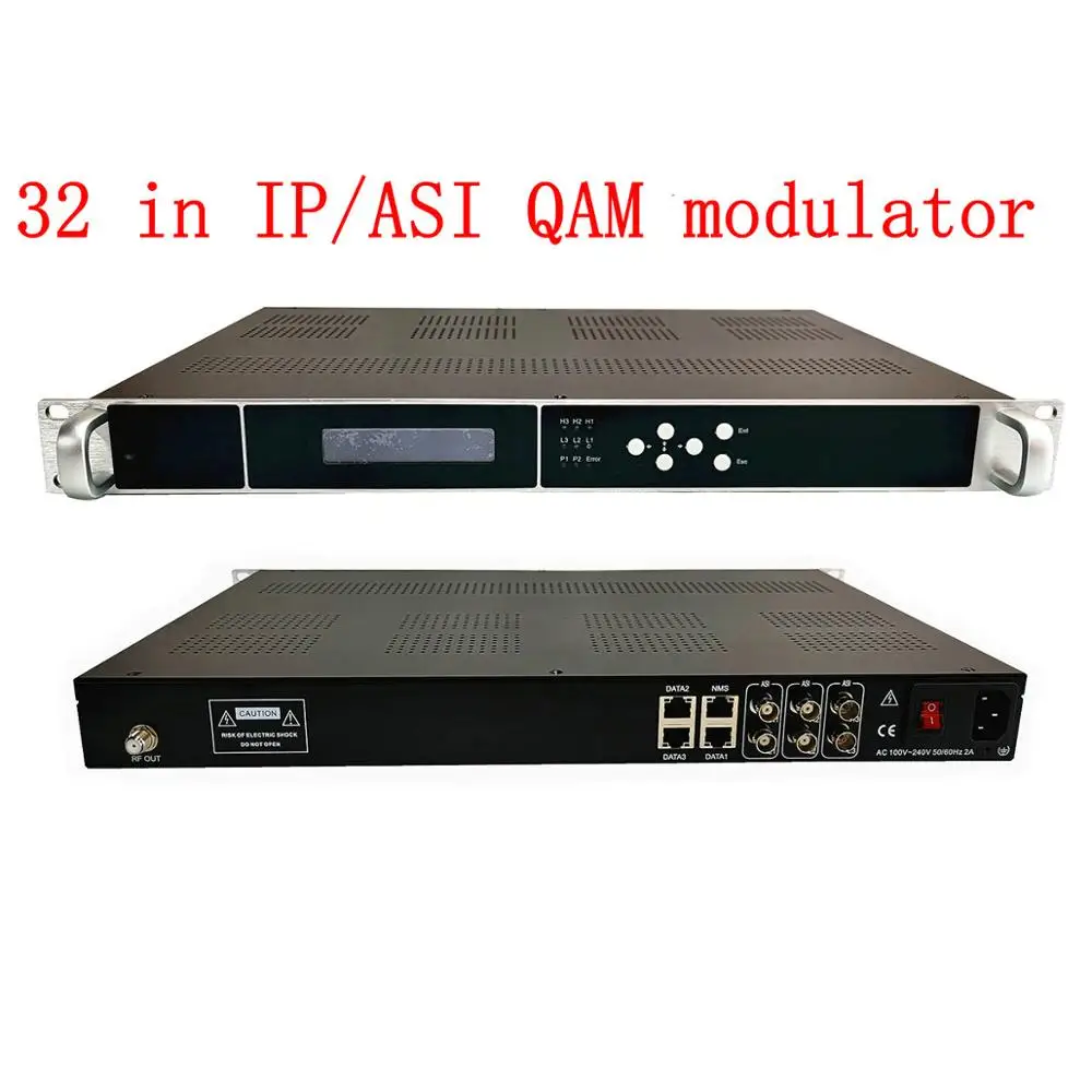 32 الإرسال المتعدد (rtp/udp) إلى rf (dvb-c) معدات نظام الواجهة الأمامية للكابل في أجهزة modulators ip/asi qam للبث الكبلي