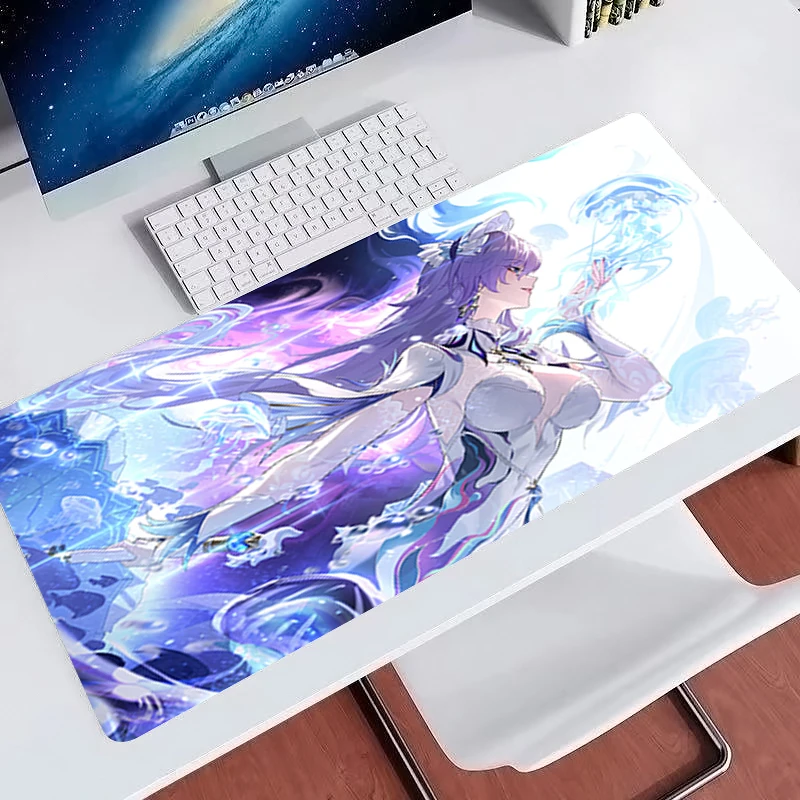 Large Gaming Mouse Pad Wuthering Waves Cantarella Anime xxl Extended Desk Mat Gamer Computer keyboard pad purple Cute Mouse Pad