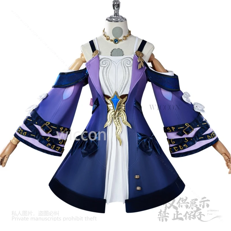Cyrene-Juego de disfraz de Cosplay Honkai Star Rail, conjunto completo de abrigo, vestido, falda, tocado, collar, peluca de utilería, fiesta de Carnaval de Halloween para mujer