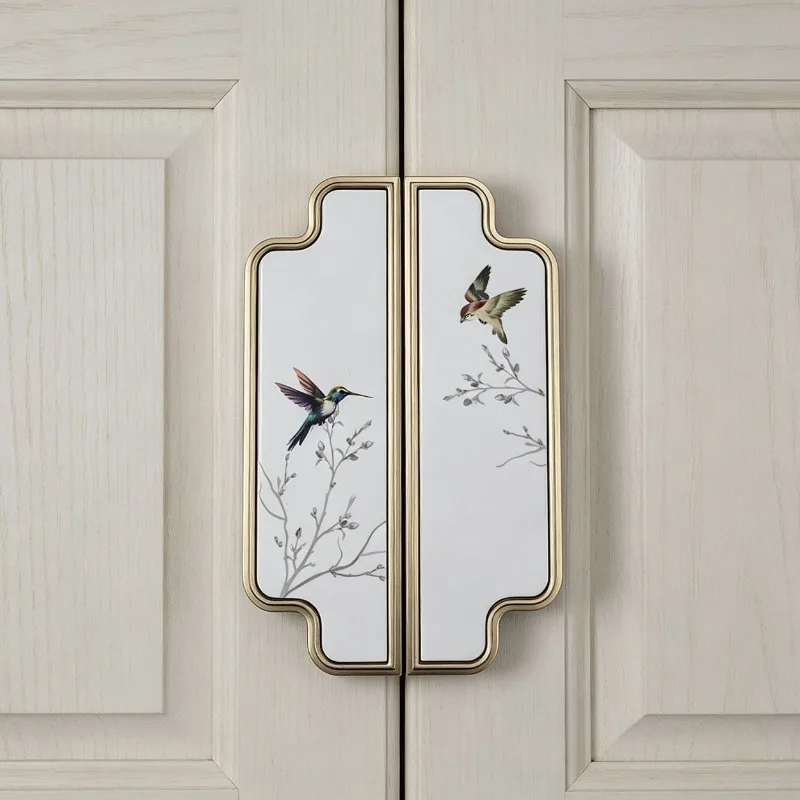 1 Pair Chinese Song-style Aesthetic Closet Door Pull Handle Elegant Drawer Knob Handles Cupboard Wardrobe Pulls For Home
