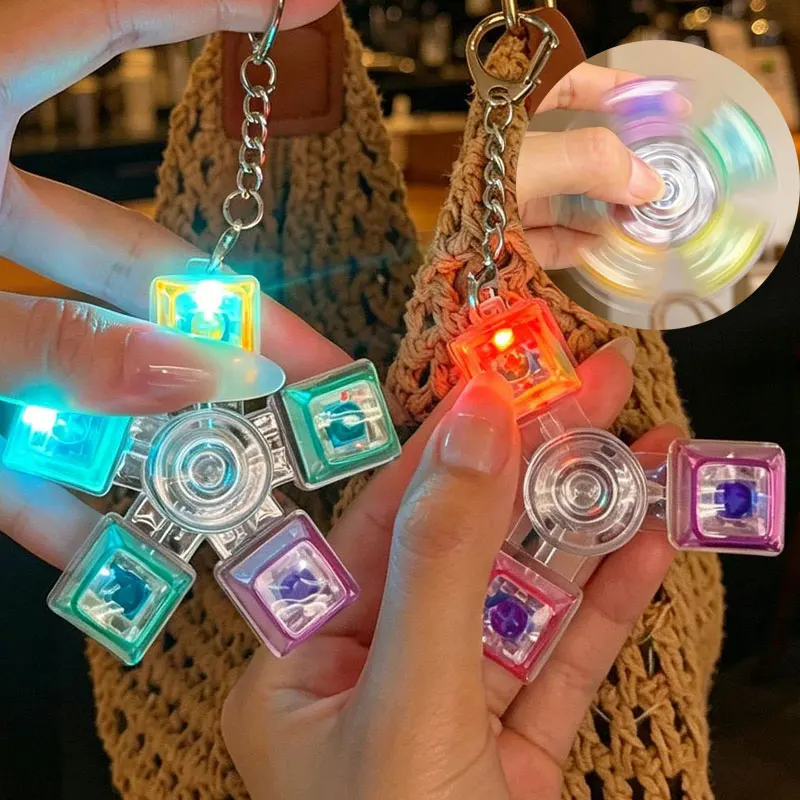 Chaveiro LED com teclado e botões clicáveis, brinquedo anti-estresse para ansiedade, acessórios para laptop, decoração de escritório, presentes