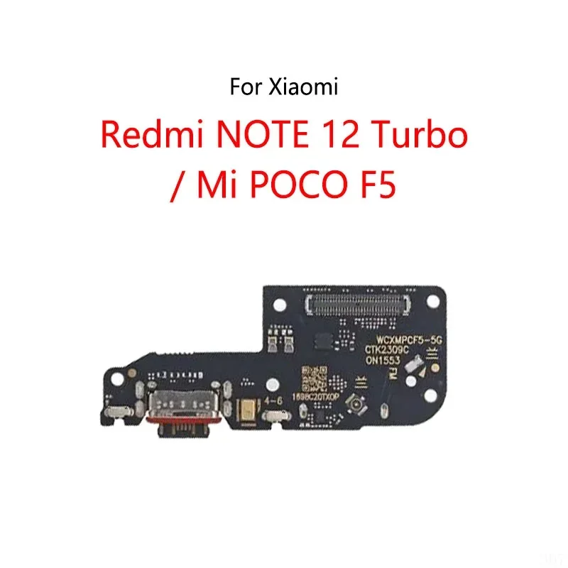 Pop USB Charge Dock Port Socket Jack Connector Flex Cable For Redmi Note 12 Turbo/Mi Poco F5 Pocophone Charging Board Module