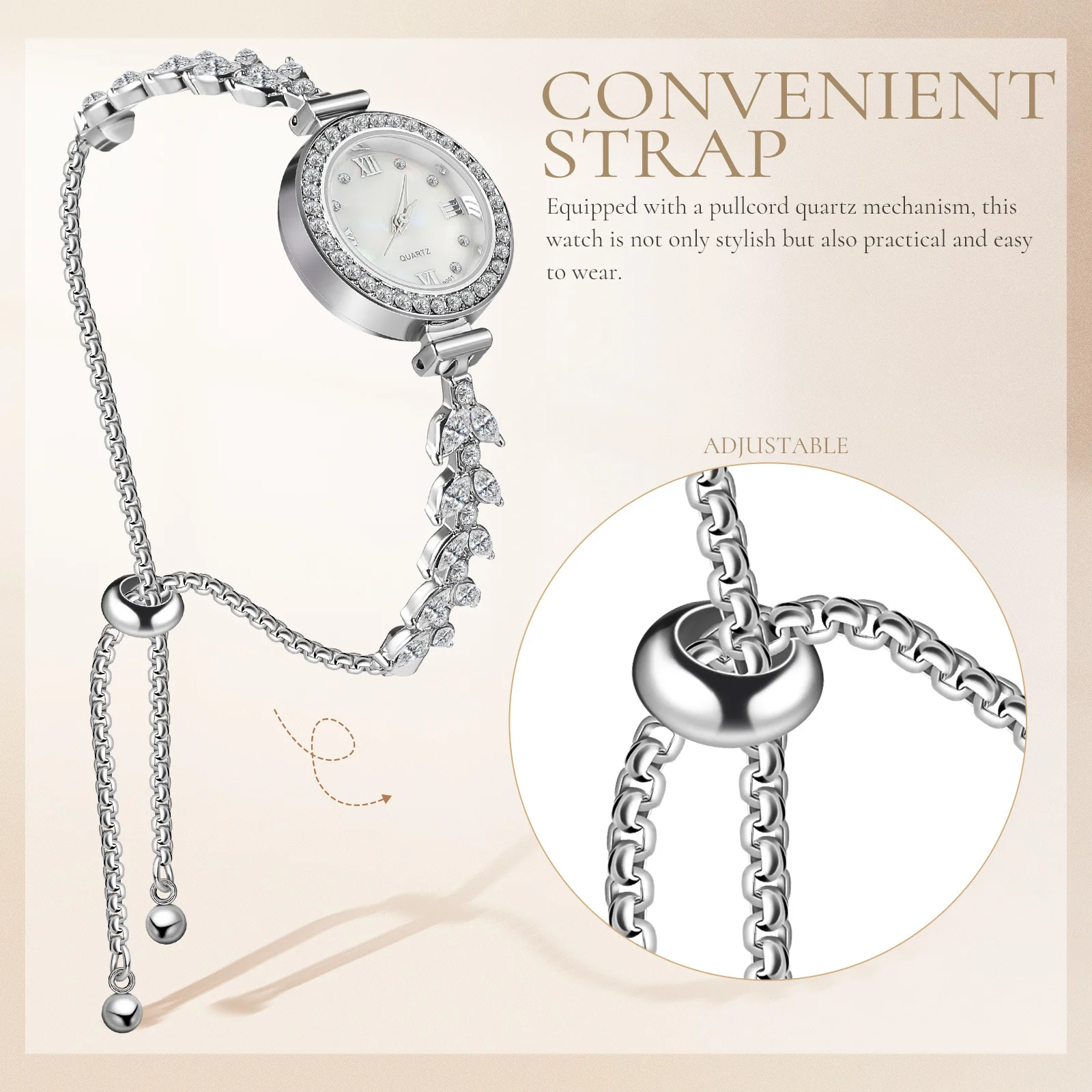 Mermaid Design Rhinestone Crystal Watch For Women Silver Dress Bangle Bracelet Waterproof Quartz Wristwatch Ladies Fashion