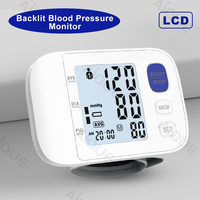Automatic Digital Wrist Blood Pressure Monitor LCD Sphygmomanometer Tonometer Tensiometer Heart Rate Pulse Meter BP Voice