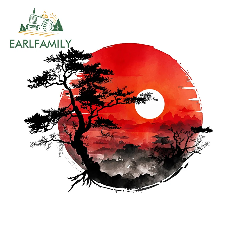 

EARLFAMILY японские чернила автомобильная наклейка граффити красный и черный солнцезащитный крем наклейка на лобовое стекло Windows аксессуары для гонок на мотоциклах