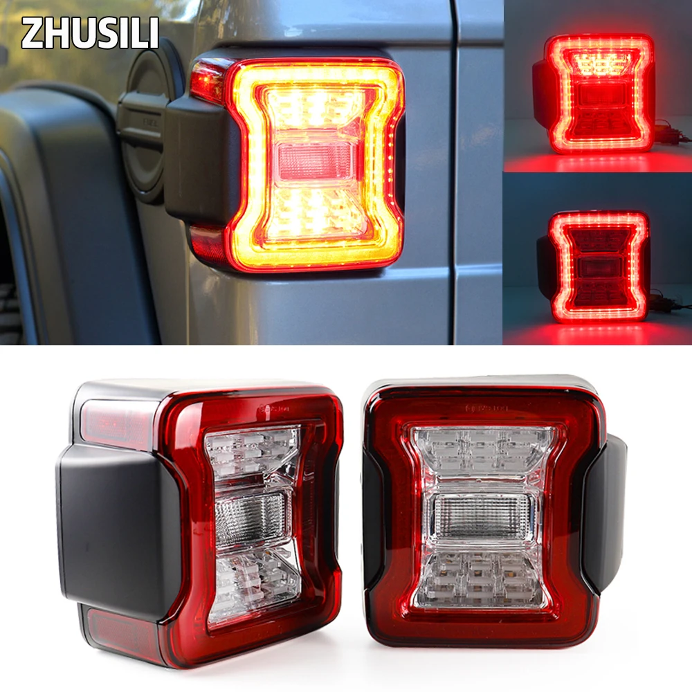 For Jeep Wrangler JK LED Tail Light Assembly 2007-2017 Car Rear Brake Reverse Light Daytime Running Lights