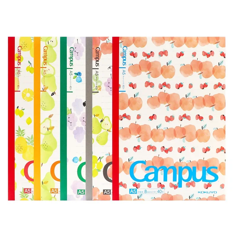 KOKUYO-cuaderno A5 B5 para estudiantes, Bloc de notas de 8mm con línea Horizontal, superficie suave, copia, encuadernación inalámbrica, aprendizaje,