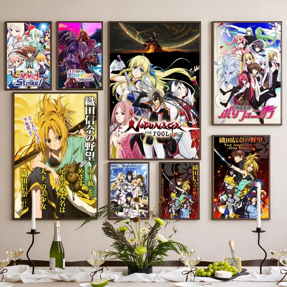 Anime The Ambition of Oda Nobuna Poster Waterproof Self-Adhesive Wall Art Poster for Bedroom, Dorm, Cafe Decor and Gifts