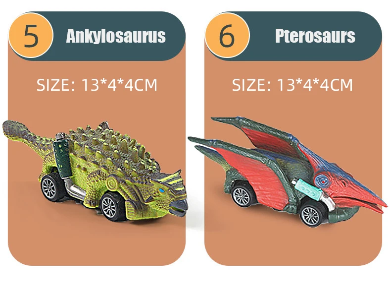 ديناصور التراجع سيارة البلاستيك نموذج الديناصور ريكس الملونة الأطفال الجمود لعب هدايا عيد ميلاد سهلة اللعب