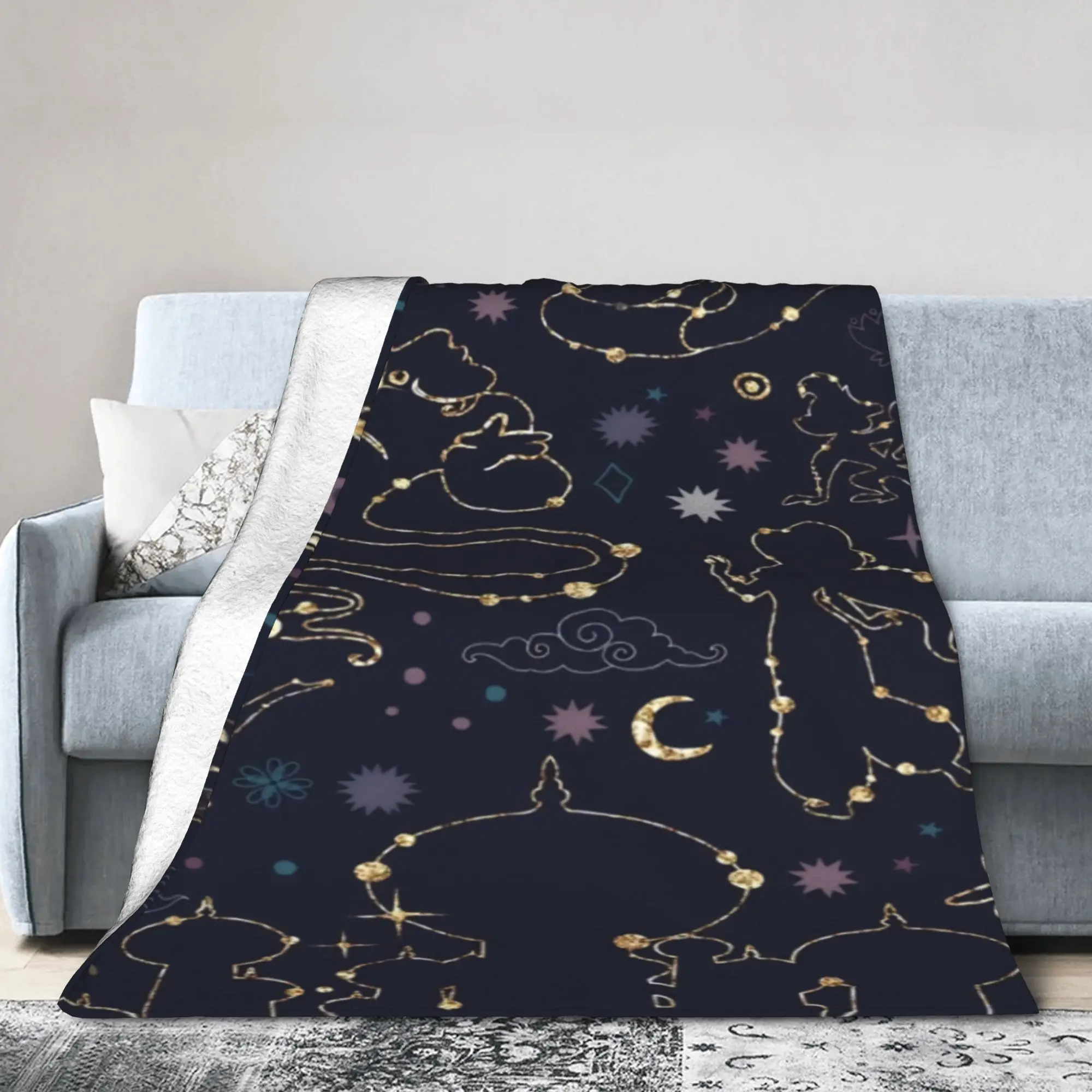 Aladdins Magic Carpet  Stuff Blanket Super Soft Flannel  Throw Blankets Cozy Bedspread