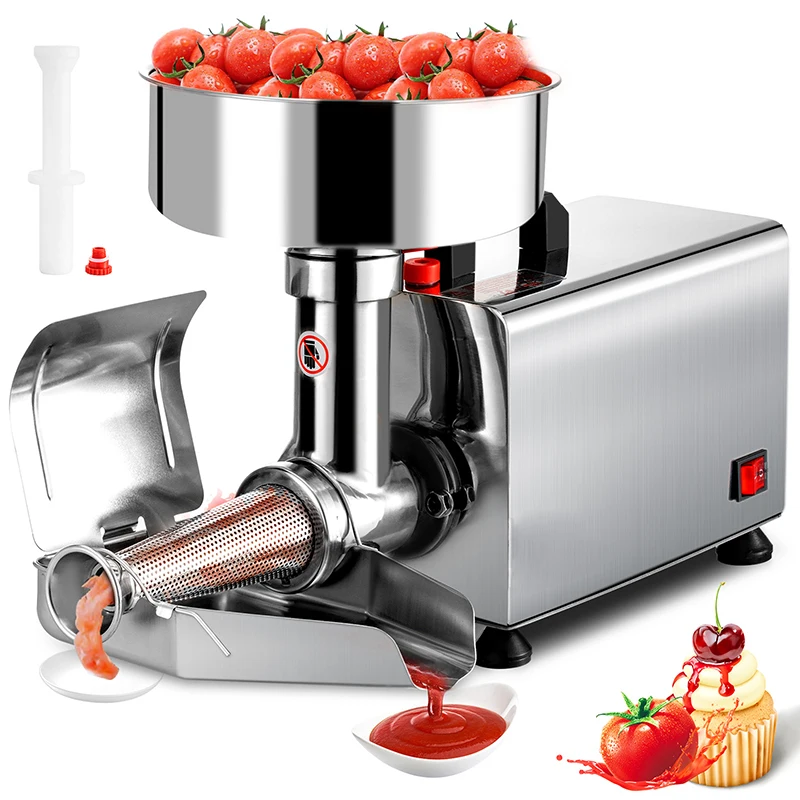 

Electric Fruit Press Strainer Machine 90-160Kg/h Commercial Food Strainer Sauce Maker Stainless Steel Tomato Milling Tool