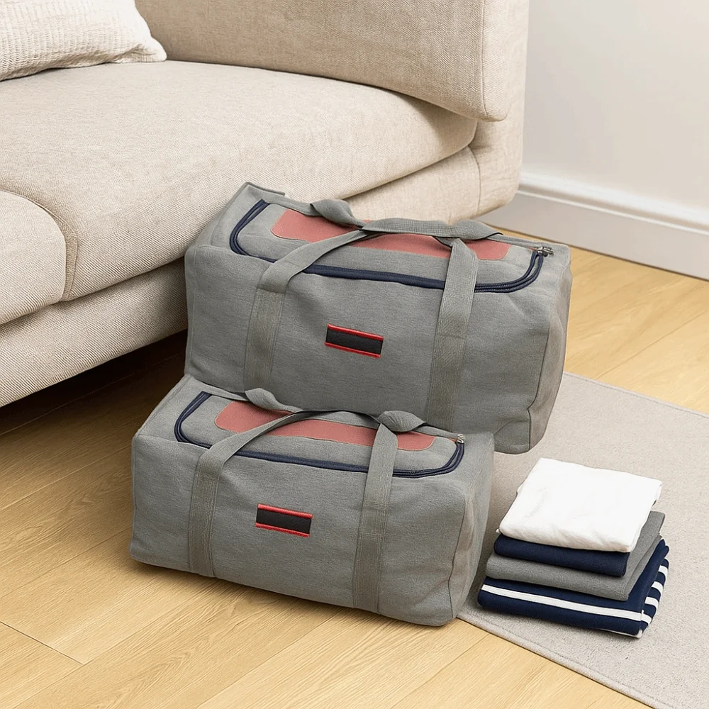 Robuste Canvas-Reisetasche, faltbar, verschleißfest, Tragetasche, großes Fassungsvermögen, Gepäck, Umzugstasche, Geschäftsreisen