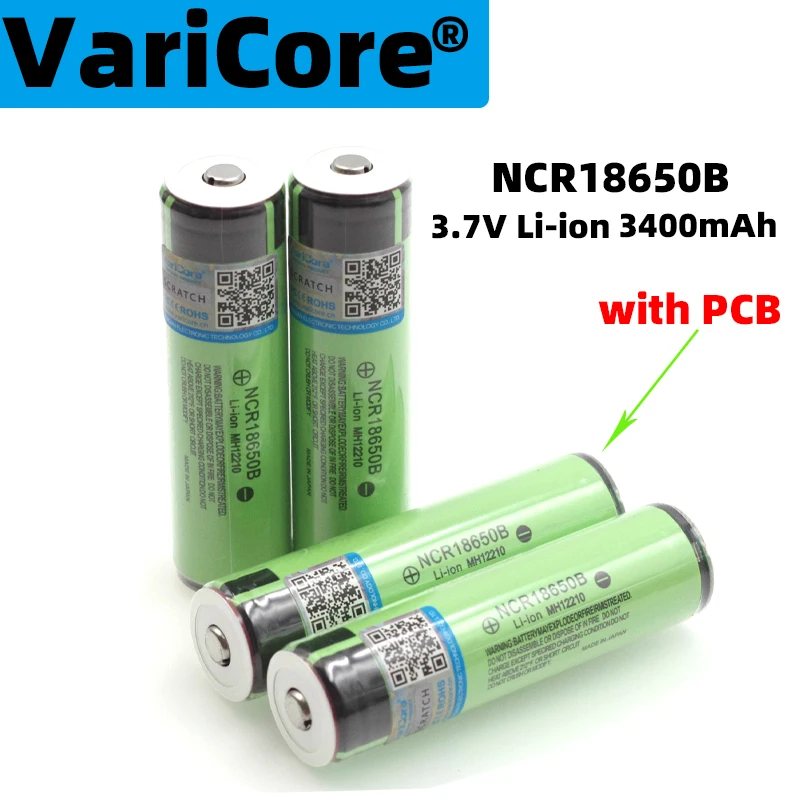 4 pezzi Liitokala originale 18650 3.7V 3400mah NCR18650B scheda di protezione della batteria al litio adatta per batteria torcia