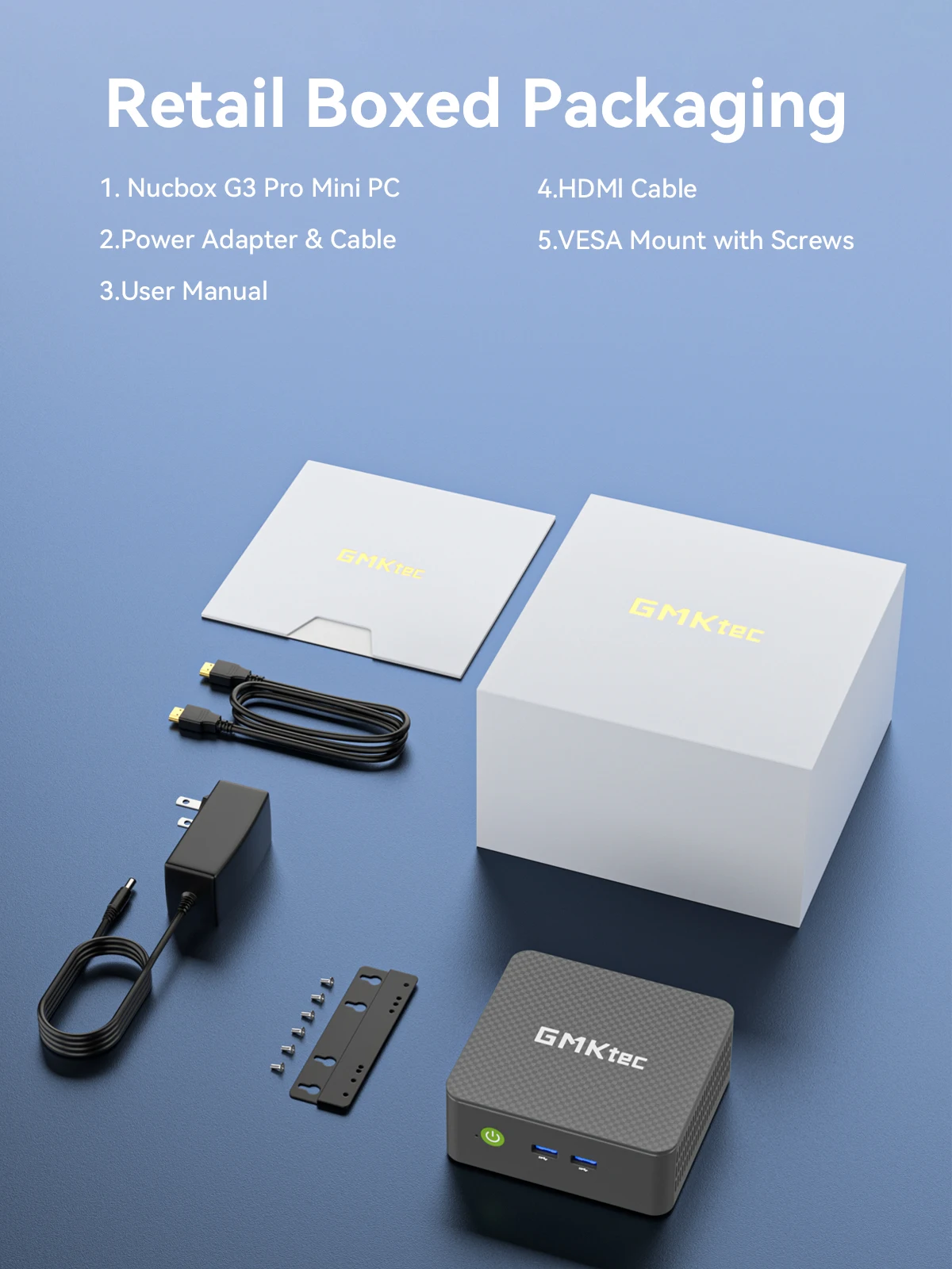 GMKtec G3 Pro Mini PC Intel I3-10110U Windows 11 Pro Mini PC 8GB DDR4 256GB PCIe M.2 SSD WiFi 6 BT5.2 Desktop Computer