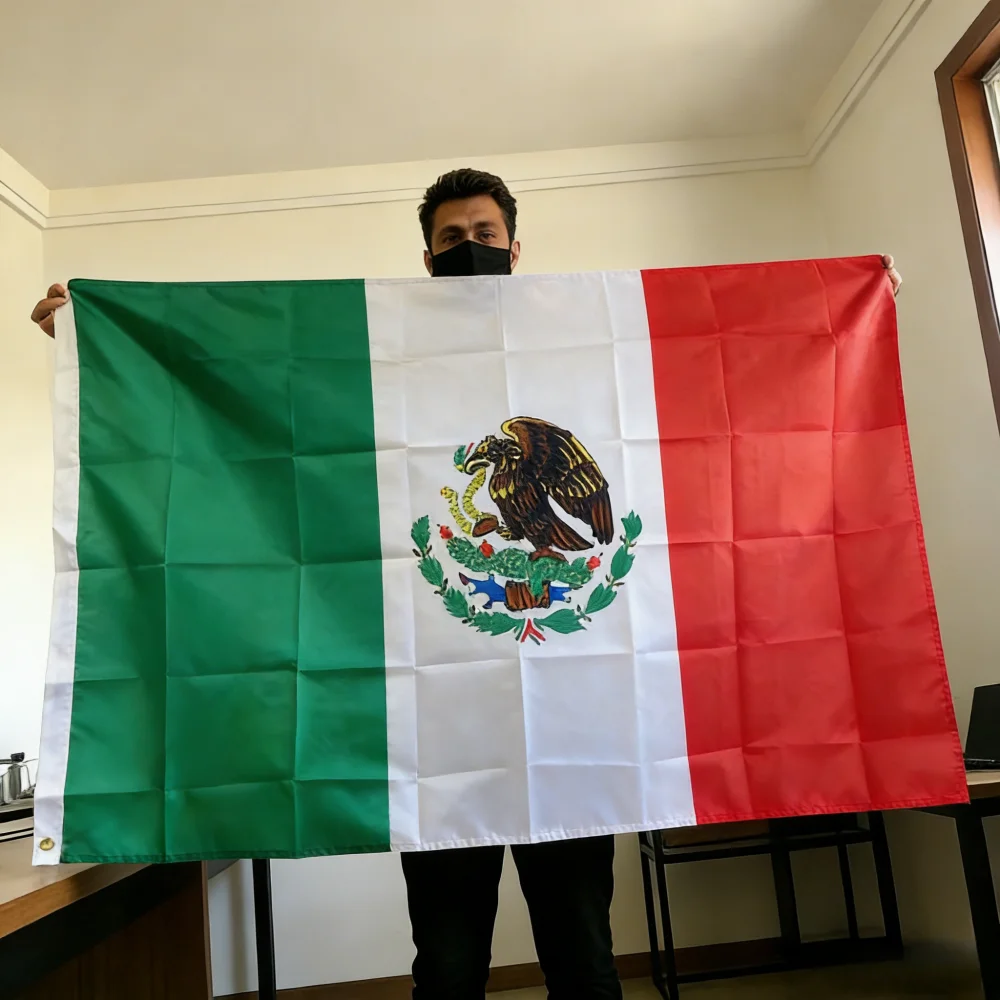 Mexico Flag 150x90cm Large 3x5 FT Mexican National Flag Polyester Double Stitched Outdoor Indoor Decoration