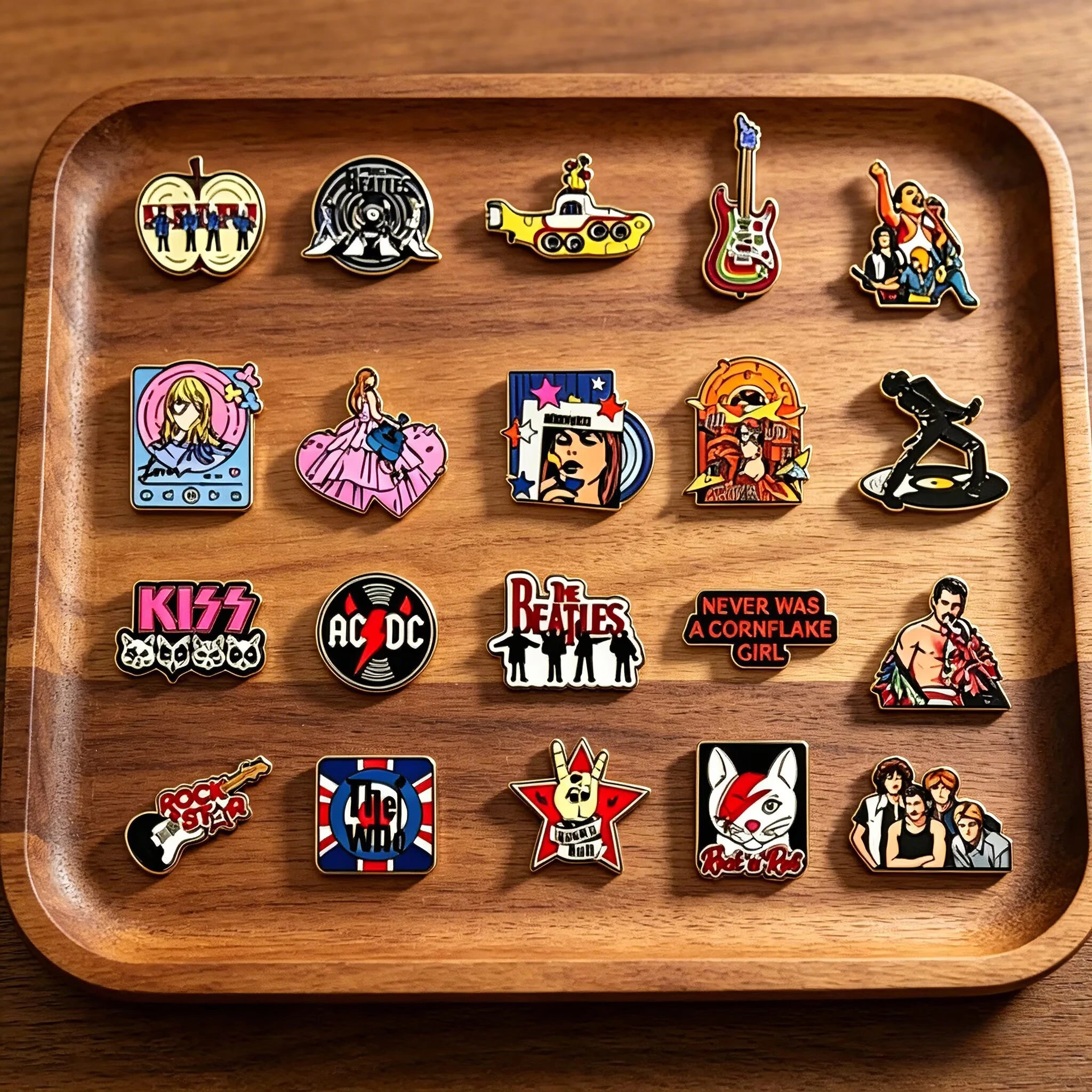 Classic Rock Band Enamel Pins Set Vintage Music Metal Brooches Pop Singer Lapel Pins for Backpack Decor Perfect Gift for Fans