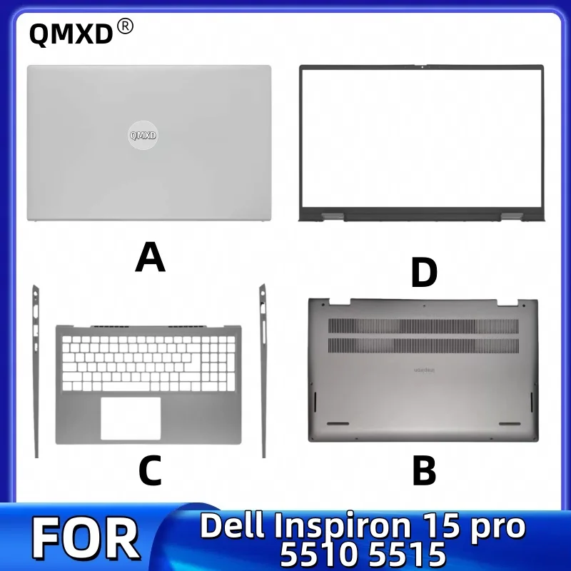 

Новинка для Dell Inspiron 15 Pro 5510 5515, задняя крышка ЖК-дисплея, верхний чехол/рамка/крышка упора для рук/нижняя крышка/серебристый корпус ABCD