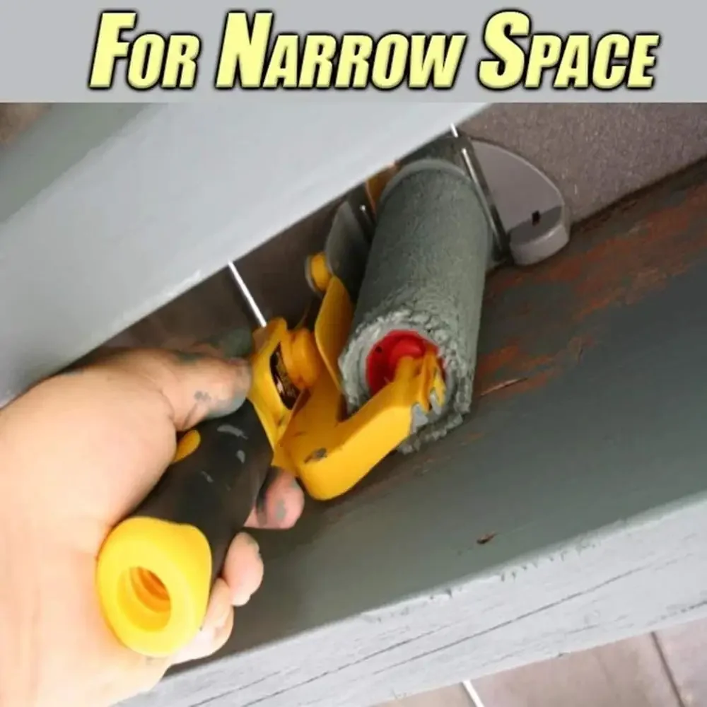 Wall Paint Roller Set with Tray, ABS Painting Tools for Walls Doors Windows Ceilings, Clean-Cut Edger Brush Kit