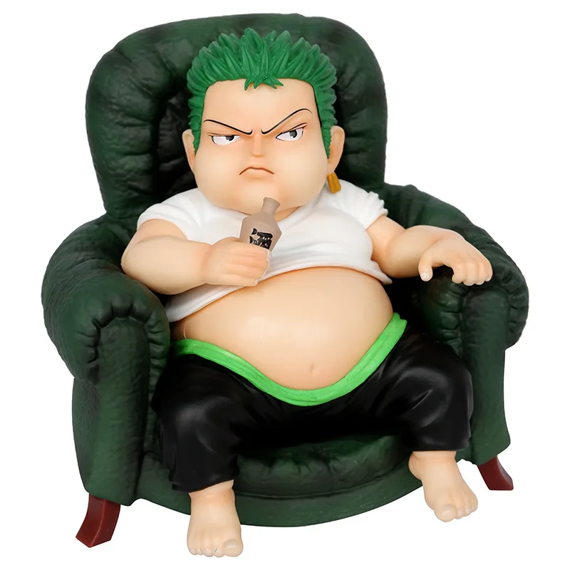 

15cm Anime ONE PIECE GK Q Version Fat House Sitting Posture Roronoa Zoro Action Figures PVC Collection Model Ornaments Toys Gift