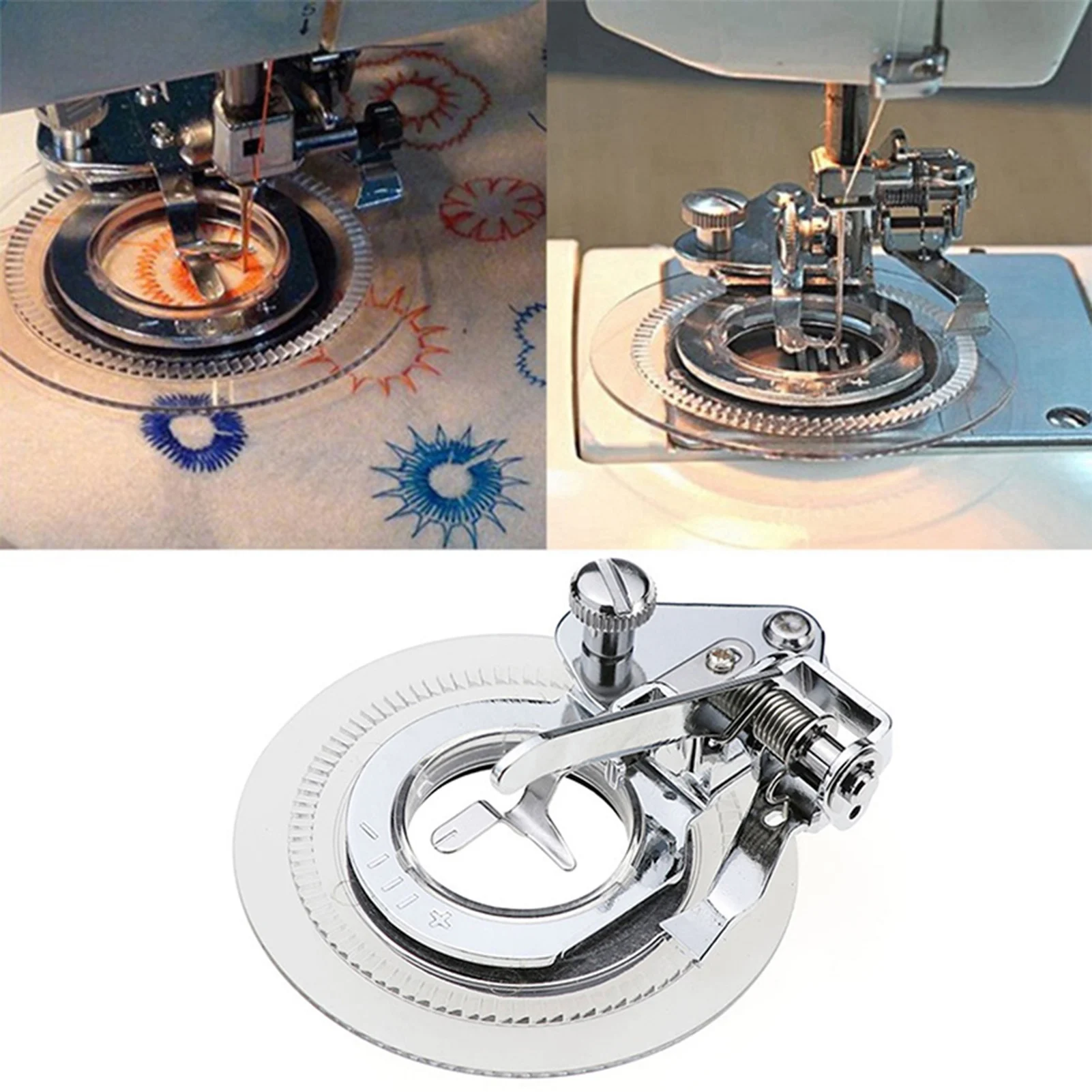 Disc Presser Foot Disc Sewing Machine Foot Decorative Embroidery Stitch Round Foot Circles Ruffler Household Presser Foot for