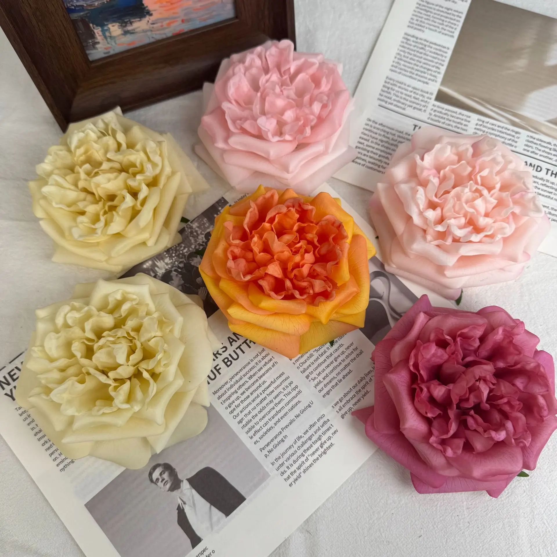 10 Stück Real Touch Rosenköpfe, Künstliche Feuchtigkeitsspendende Rosenblüten, DIY Brautstrauß, Hochzeitsdekoration, Blumenparty Geschenkbox Deko – Detail 15