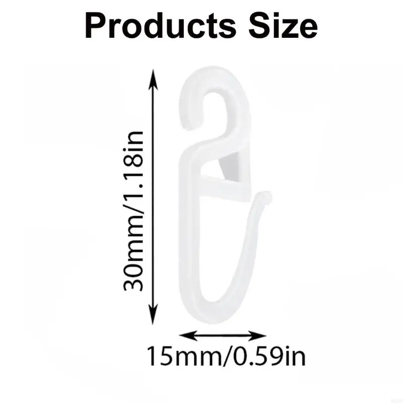 DXAF 100pcs S Curtain Hooks Clip for Track Smooth Operating Drapery Accessories