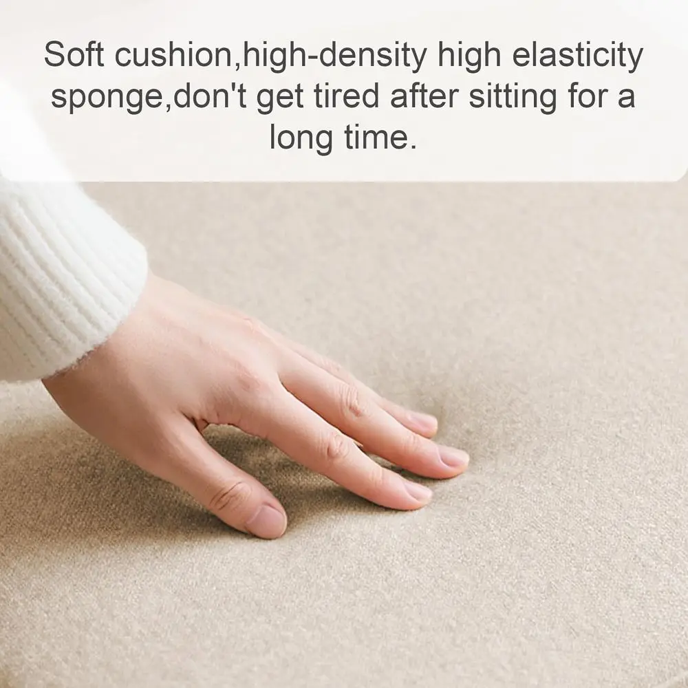 Set di sedie da pranzo moderne imbottite da 4 pezzi con poggiapiedi, tessuto beige, adatto per cucine di metà secolo e fattoria e ca