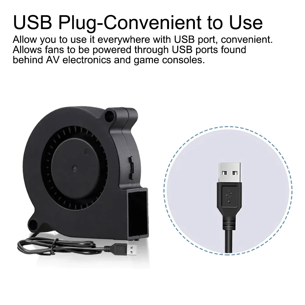Вентилятор Охлаждающий бесщеточный с USB, 5 В, 75 мм
