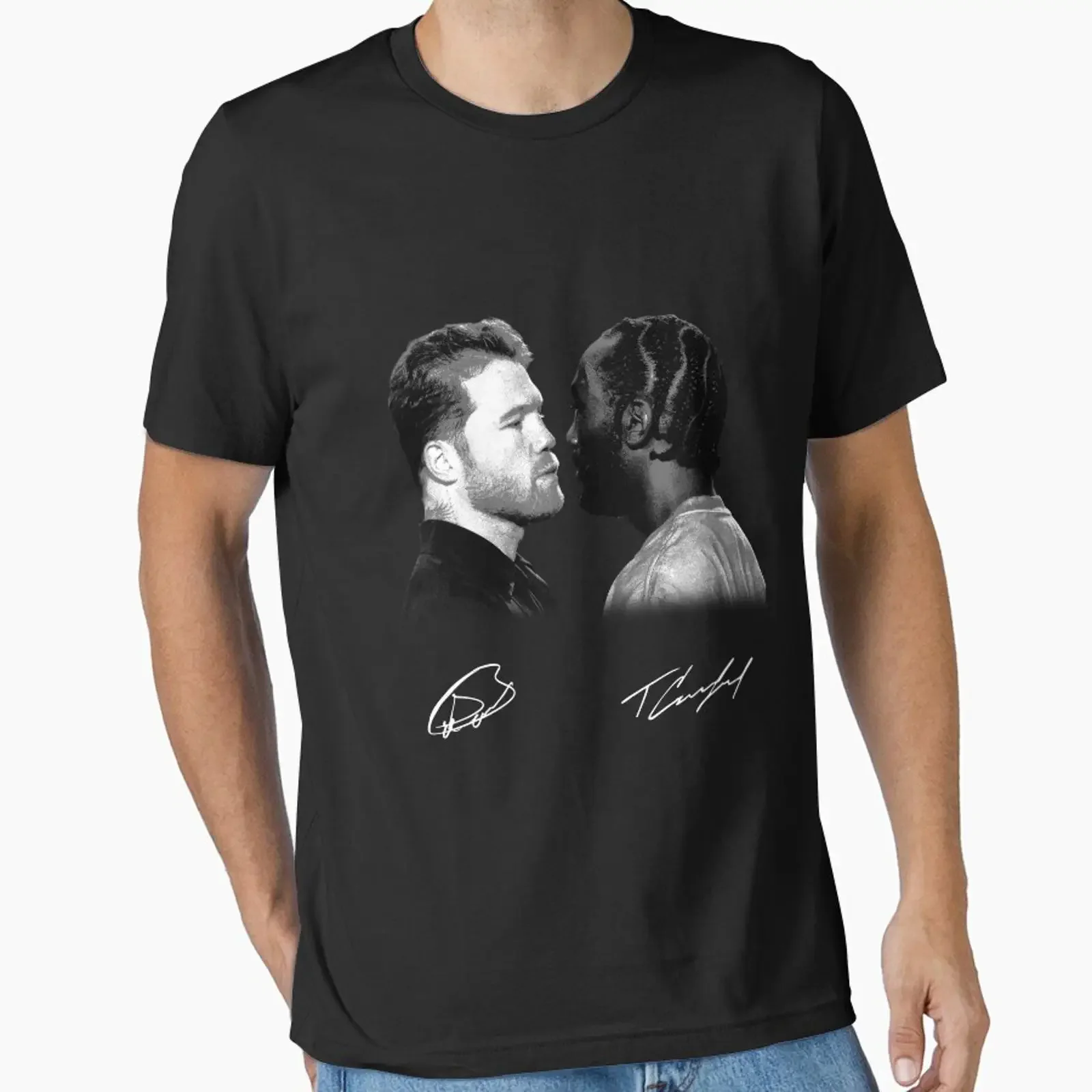 Canelo vs Crawford Fight Signature Essential T Shirt vintage Washed Stretched Soft Casual graphic Breathable homme Slightly