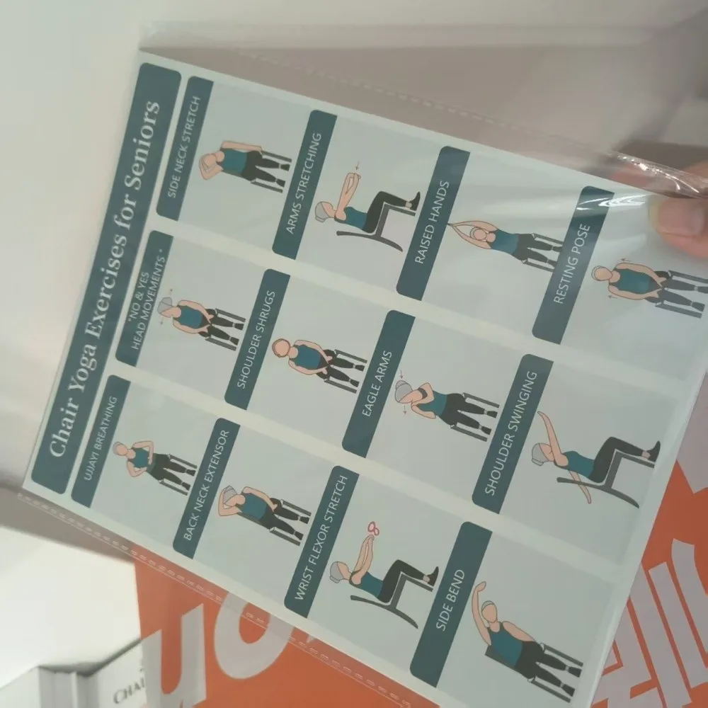 

Новые 4-листовые плакаты для йоги (8x10 дюймов), красно-синие, с руководствами по фитнесу, крупноформатные схемы упражнений сидя для пожилых людей