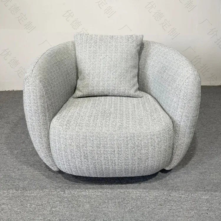 Hot sale modern minimalist villa living room round fabric leisure sofa hotel room rest sofa