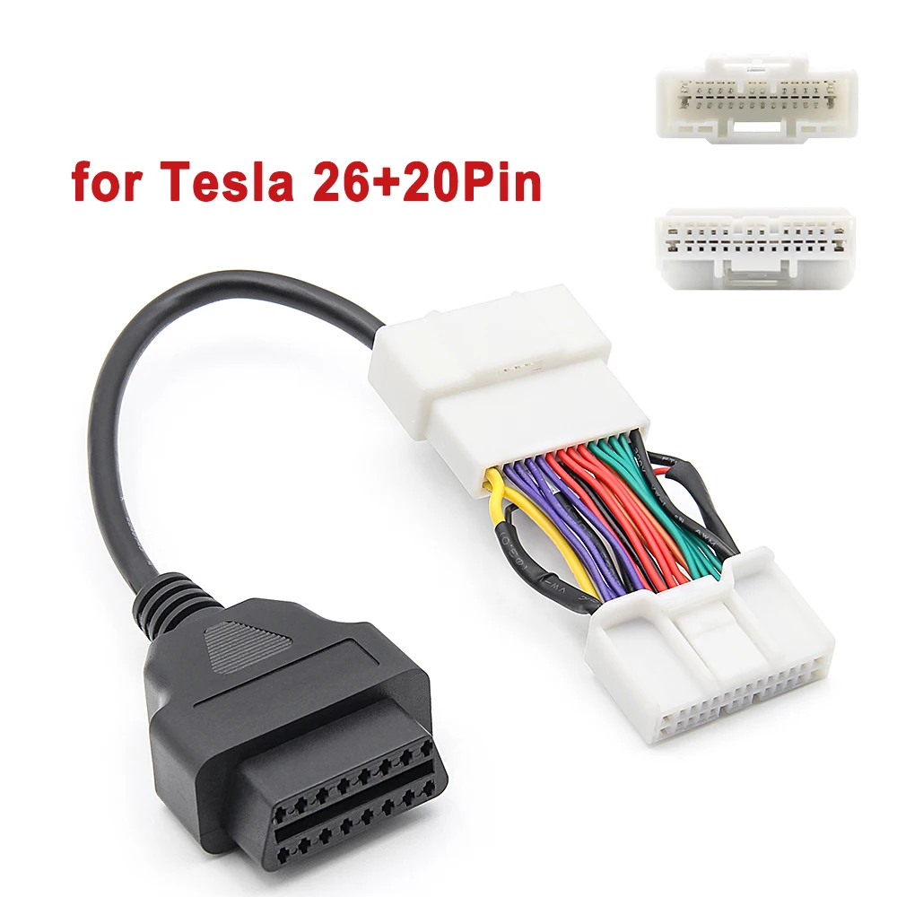 OBD2 Connector for tesla Model 3 Y 20/26Pin OBD 2 Diagnostic Car Tools Male Female to 16Pin Cable for Tesla Model Y Auto Adapter