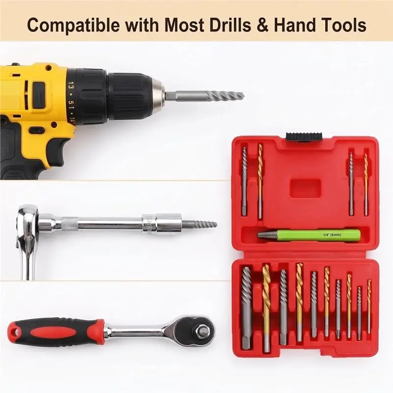 ABXF-Screws Extractor Set Broken Bolt Remover Reverse