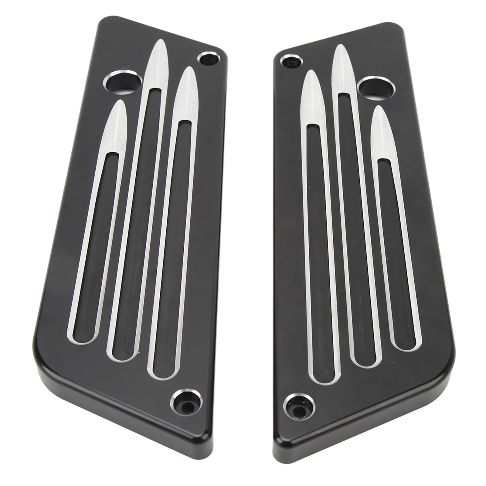 

2 Pcs Saddlebag Latch Covers Saddle Bag Outer Lid Hinge Covers Plate for Touring Street Glide Electra Glide Road Glide Black