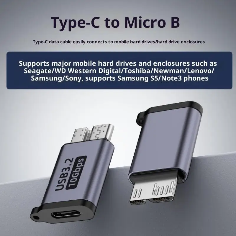 1Pcs 10Gbps USB3.0 Type C Female To Micro B Cable Extender USB C To Micro B Adapter For Laptop Phone Hard Drive Disk