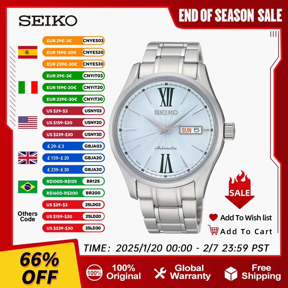 Original SEIKO Watch For Men Automatic Mechanical Watches Waterproof Luxury Watchs Sapphire Mirror SRP325J1